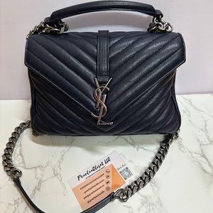 YSL College Medium Bag Dark Navy Blue